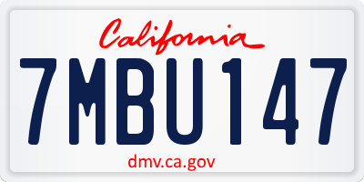 CA license plate 7MBU147