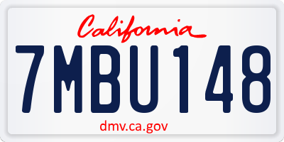 CA license plate 7MBU148