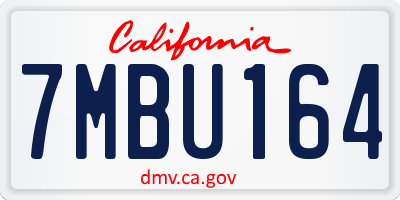 CA license plate 7MBU164