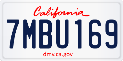 CA license plate 7MBU169