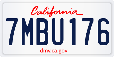 CA license plate 7MBU176