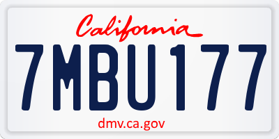 CA license plate 7MBU177