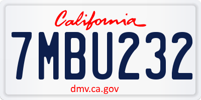 CA license plate 7MBU232
