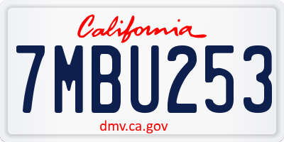 CA license plate 7MBU253