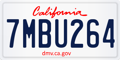 CA license plate 7MBU264