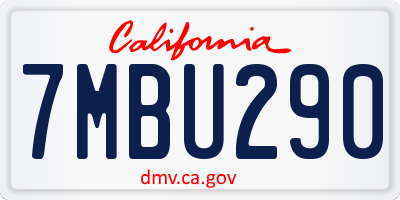 CA license plate 7MBU290