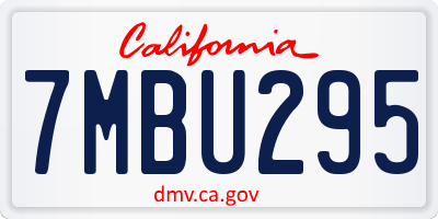 CA license plate 7MBU295