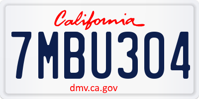 CA license plate 7MBU304