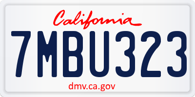 CA license plate 7MBU323