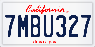 CA license plate 7MBU327