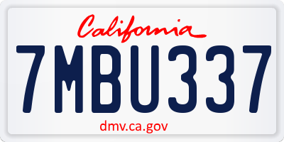 CA license plate 7MBU337