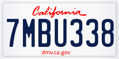 CA license plate 7MBU338