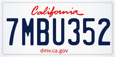 CA license plate 7MBU352