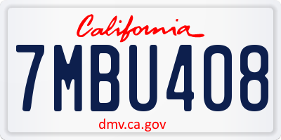 CA license plate 7MBU408