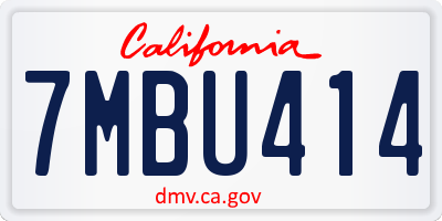 CA license plate 7MBU414