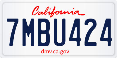 CA license plate 7MBU424