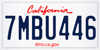 CA license plate 7MBU446