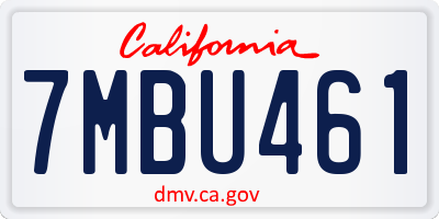 CA license plate 7MBU461