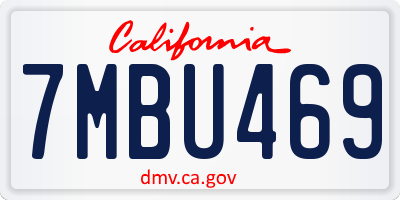 CA license plate 7MBU469