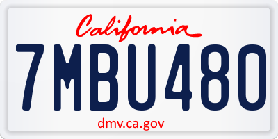 CA license plate 7MBU480