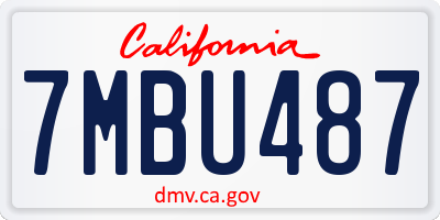 CA license plate 7MBU487