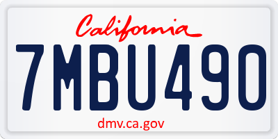CA license plate 7MBU490