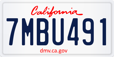 CA license plate 7MBU491