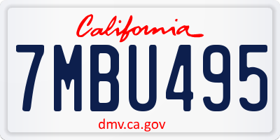 CA license plate 7MBU495