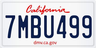 CA license plate 7MBU499