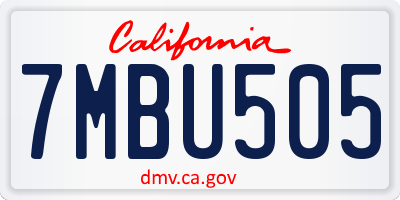 CA license plate 7MBU505