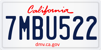 CA license plate 7MBU522