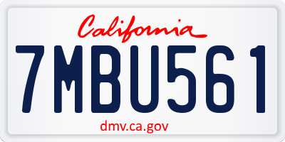 CA license plate 7MBU561