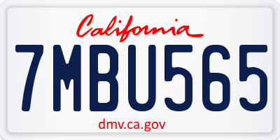 CA license plate 7MBU565