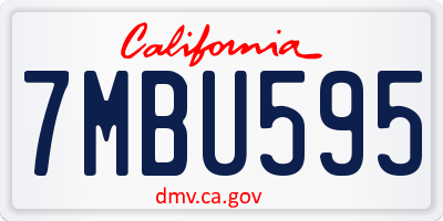 CA license plate 7MBU595