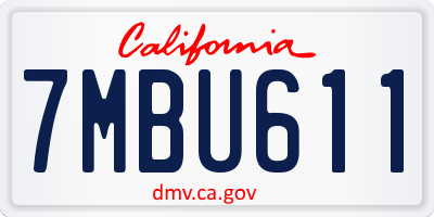 CA license plate 7MBU611