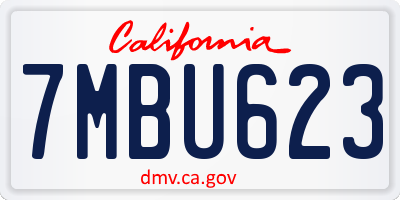 CA license plate 7MBU623