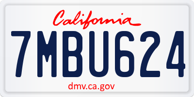 CA license plate 7MBU624