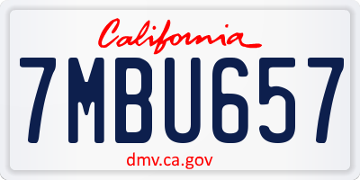 CA license plate 7MBU657
