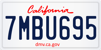 CA license plate 7MBU695