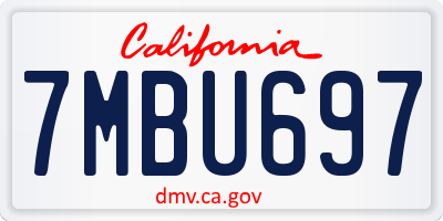 CA license plate 7MBU697