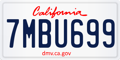 CA license plate 7MBU699