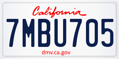 CA license plate 7MBU705