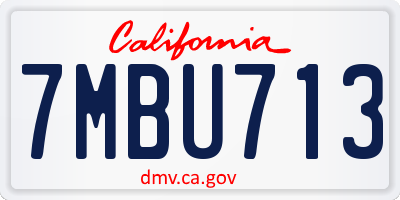 CA license plate 7MBU713