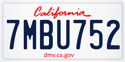 CA license plate 7MBU752