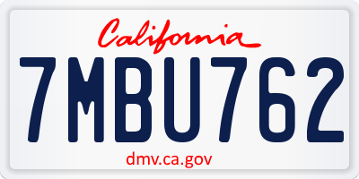 CA license plate 7MBU762