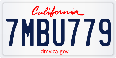 CA license plate 7MBU779
