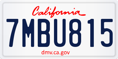 CA license plate 7MBU815