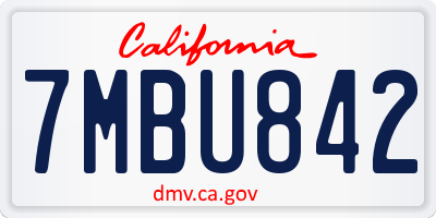 CA license plate 7MBU842