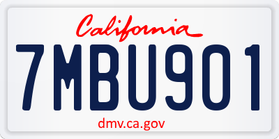CA license plate 7MBU901