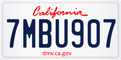 CA license plate 7MBU907